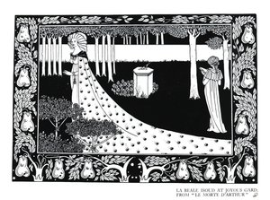Joyous GardのLa Beale Isoud、「Le Morte d&39;Arthur」のイラスト、パブ。 1894 作： Aubrey Beardsley